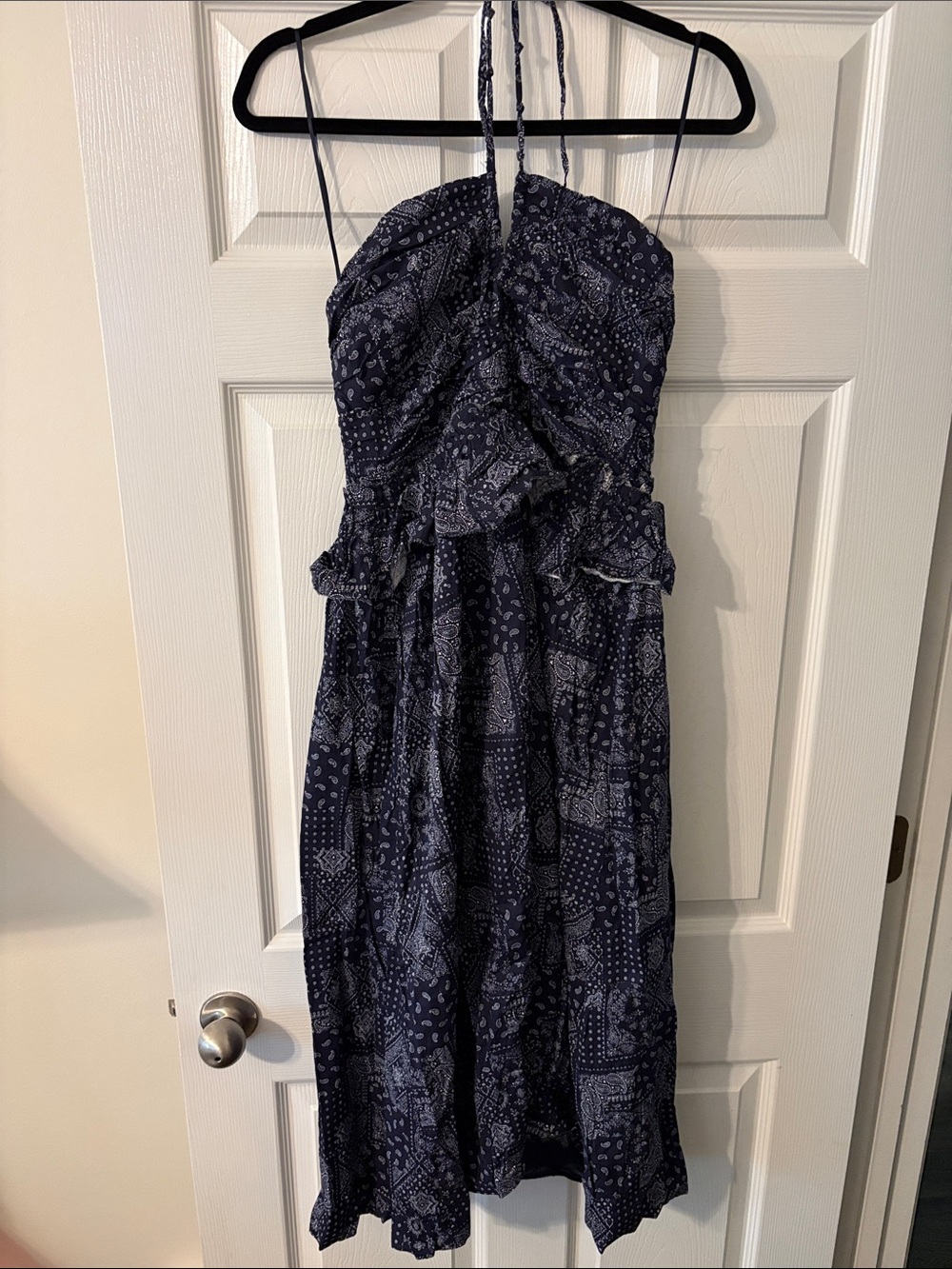 En Saison Navy Blue Halter Midi Dress